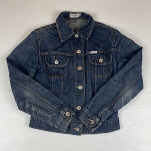 GUESS Denim Jean Jacket Women’s Size Small Dark Blue